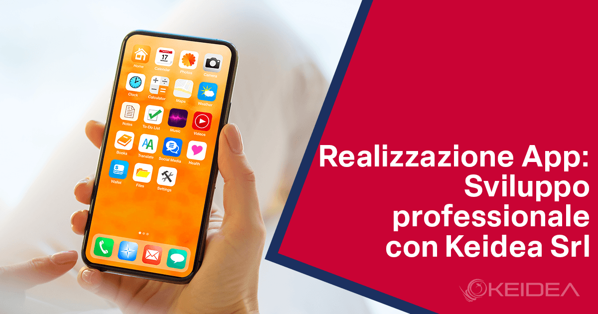 immagine di uno smartphone con icone di app realizzate