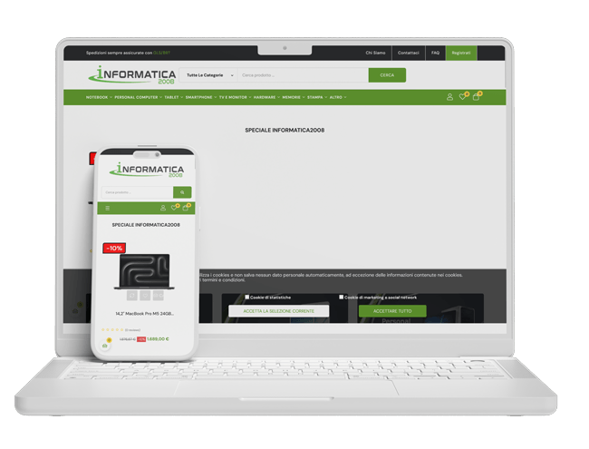 Creazione Sito E-Commerce: Informatica2008.it