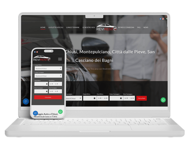 Realizzazione Sito Web Autonoleggio: Revirent24.it